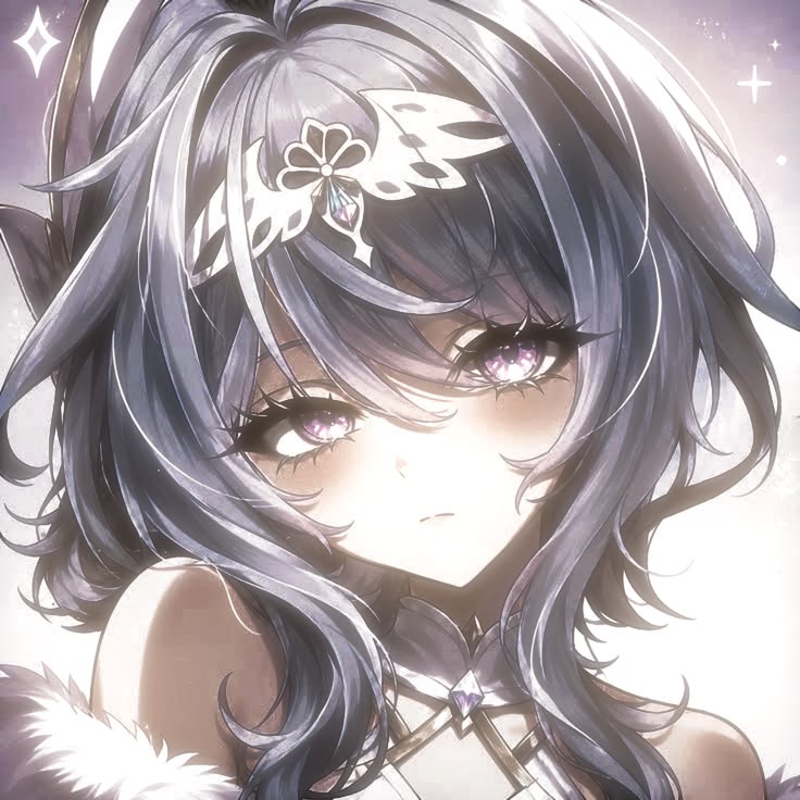 Profile picture asset — character with a floral hairpiece
